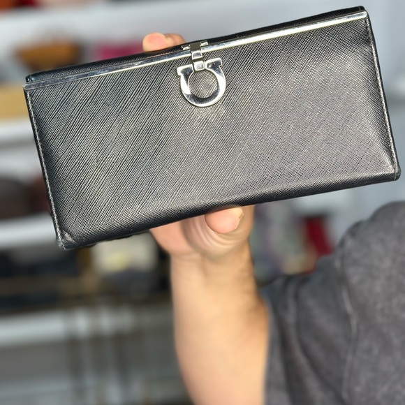 Salvatore Ferragamo Handbags - FERRAGANO LONG BLACK LEATHER WALLET